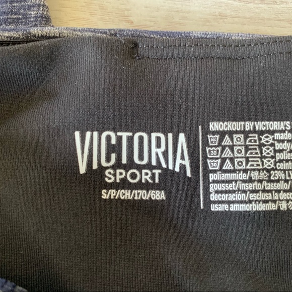 Victoria Secret Sport Navy Blue Space Dye Heathered High Rise Crop Leggings - Picture 6 of 9